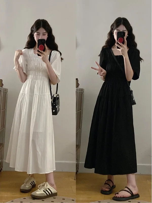 plus Size Fashionable Square Neck Short Sleeve Dress Slimming Waist High Waist A-Line Midi Dress Summer Casual Korean Style
plus Size Fashionable Square Neck Short Sleeve Dress Slimming Waist High Waist A-Line Midi Dress Summer Casual Korean Style