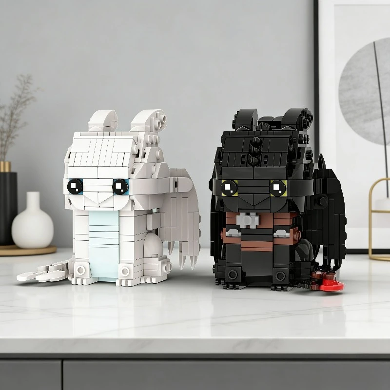 Набор для сборки черно-белого дракона, модель BrickHeadz в стиле Night Fury, подарок для подростков и взрослых
Набор для сборки черно-белого дракона, модель BrickHeadz в стиле Night Fury, подарок для подростков и взрослых