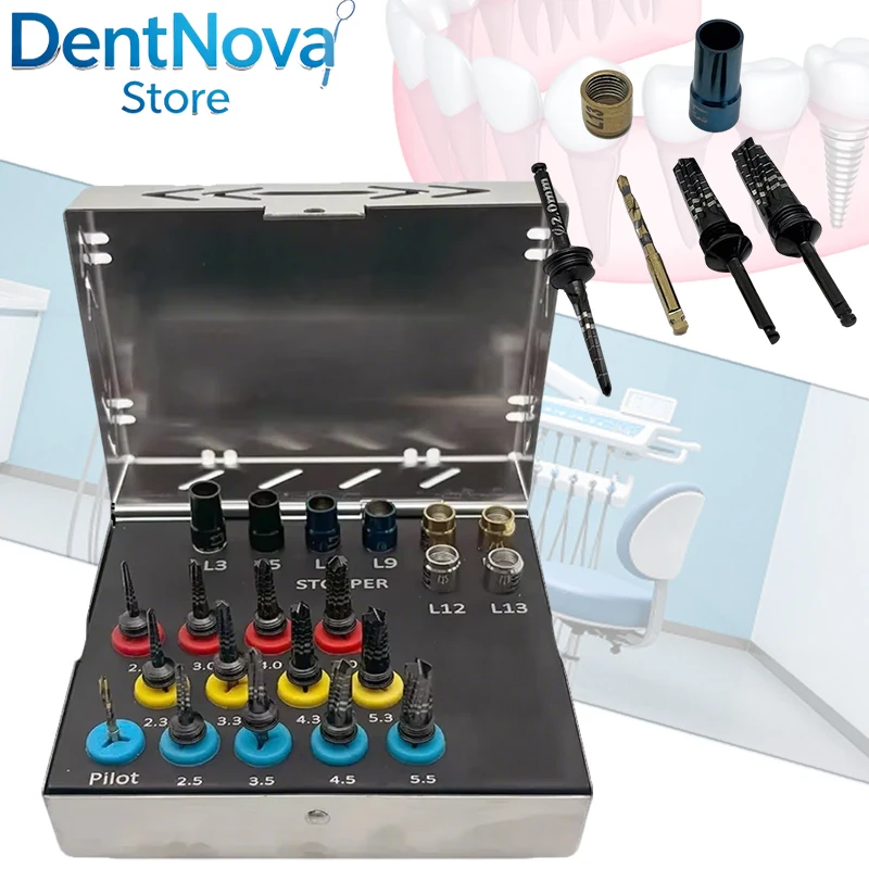 21Pcs Dental Implant Surgical Kit Osseodensification Bone Drills w/ Limit Stoppers for Dentist Oral Surgery
21Pcs Dental Implant Surgical Kit Osseodensification Bone Drills w/ Limit Stoppers for Dentist Oral Surgery