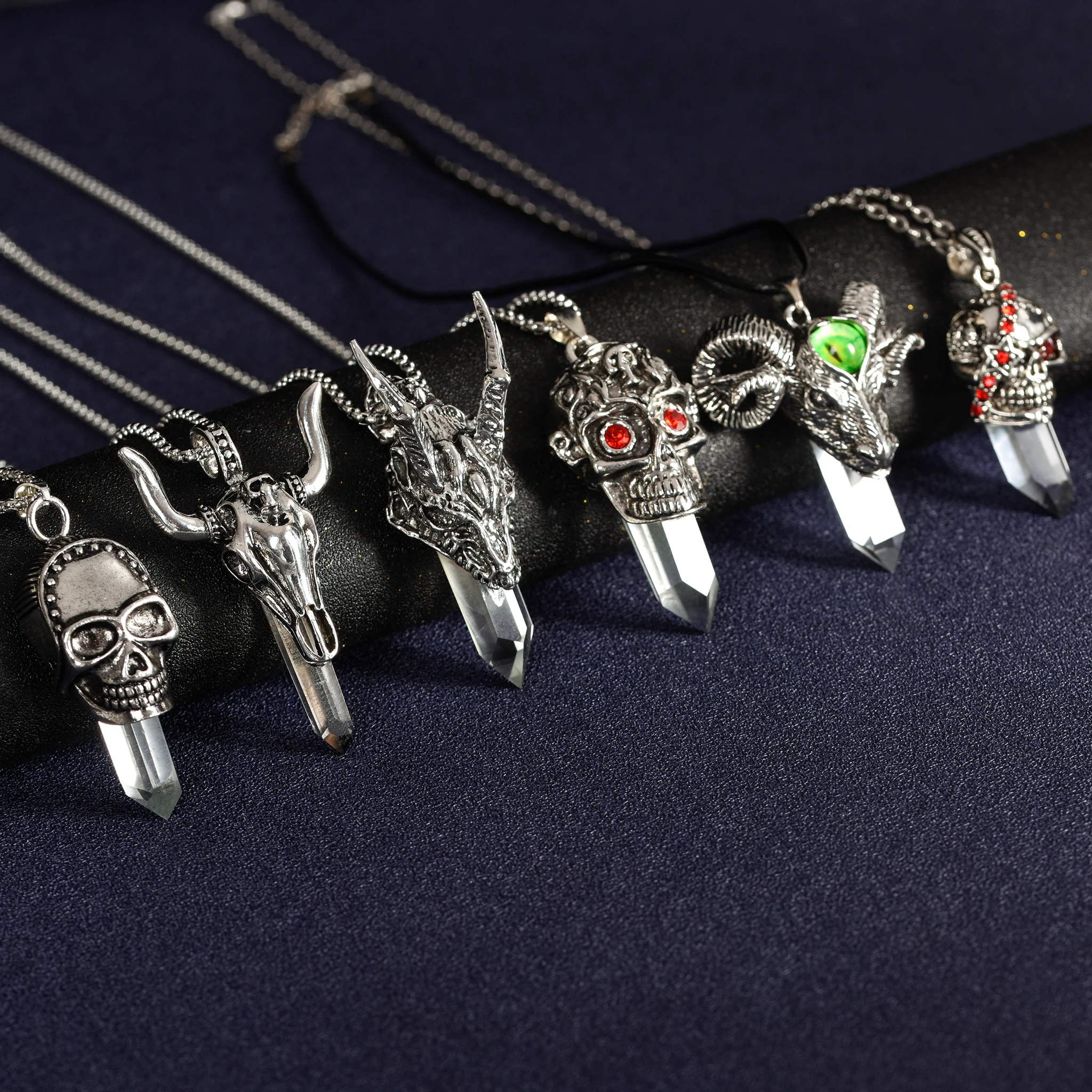 Punk Element Energized Hexagonal Terminated Clear Quartz Points Pendant Necklace Series
Punk Element Energized Hexagonal Terminated Clear Quartz Points Pendant Necklace Series
