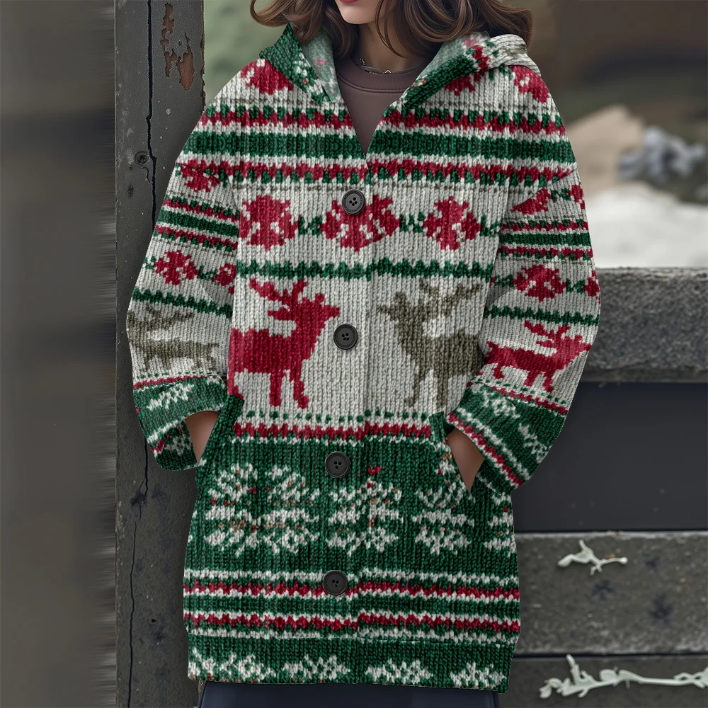 2025 New Women's Long Sleeve Hooded Sweater Casual Fashion Retro Christmas Knit Tunic Top Oversize Trend Streetwear
2025 New Women's Long Sleeve Hooded Sweater Casual Fashion Retro Christmas Knit Tunic Top Oversize Trend Streetwear