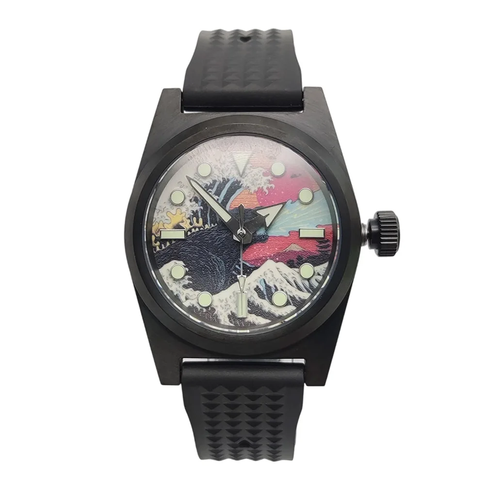 38mm Luxury NH35 Black Matte Watch Waterproof Automatic Mechanical Men's watches Sapphire Glass Strong Luminous Dial
38mm Luxury NH35 Black Matte Watch Waterproof Automatic Mechanical Men's watches Sapphire Glass Strong Luminous Dial