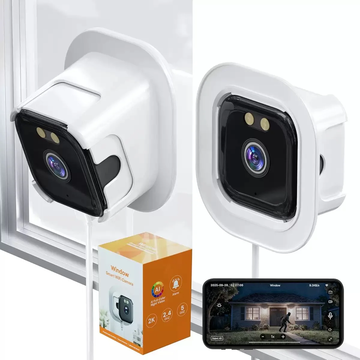 5MP Window Camera 5GHz WiFi Indoor Cameras For Home Security Color Night Vision Motion Detection 24/7 Recording Quick Install
5MP Window Camera 5GHz WiFi Indoor Cameras For Home Security Color Night Vision Motion Detection 24/7 Recording Quick Install