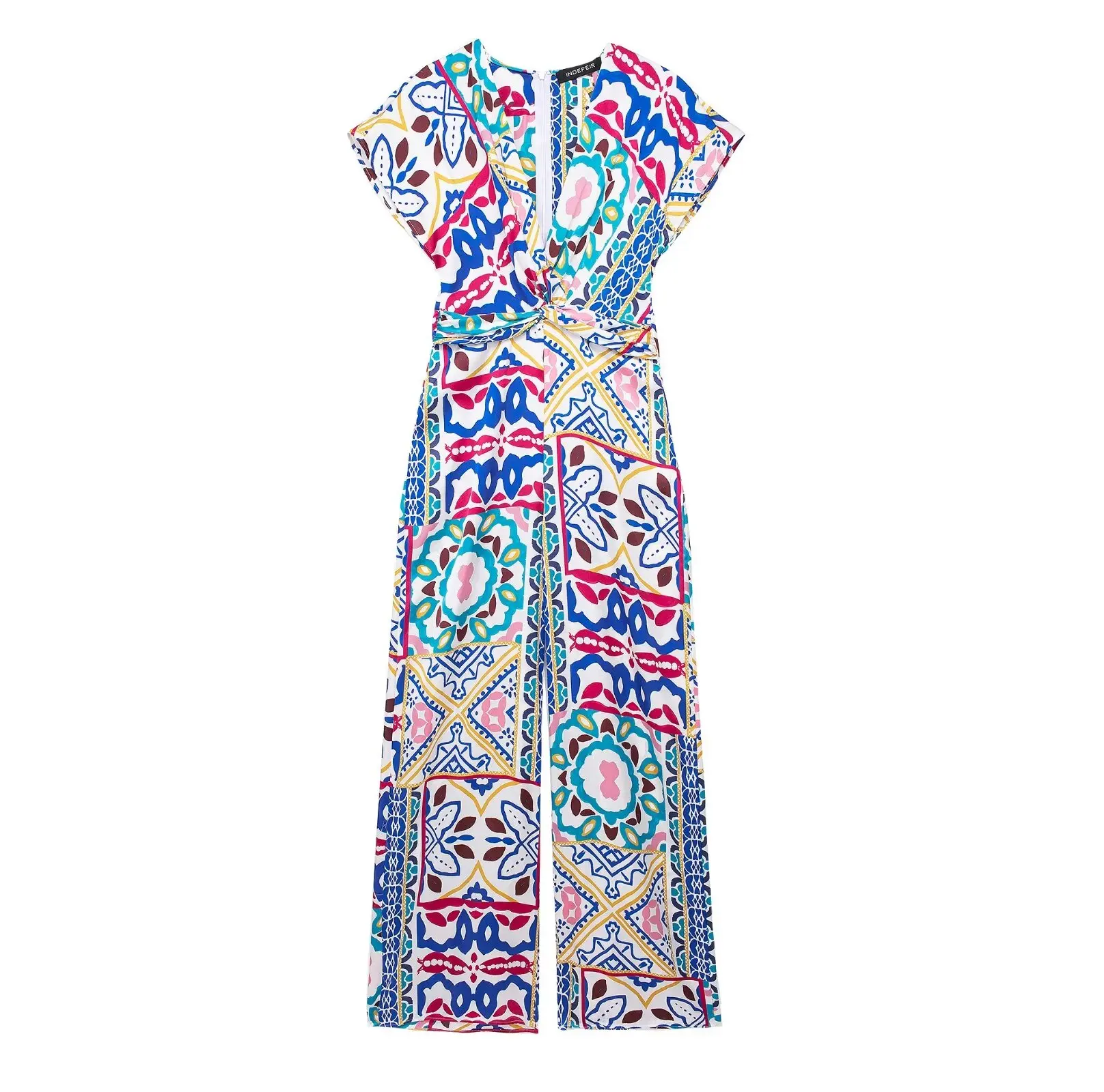 TRAFZA Woman Summer Fashion V Neck Silk Satin Printed Jumpsuit Female Chic Short Sleeve Zipper Bohemian Wide Leg Jumpsuit Mujer
TRAFZA Woman Summer Fashion V Neck Silk Satin Printed Jumpsuit Female Chic Short Sleeve Zipper Bohemian Wide Leg Jumpsuit Mujer