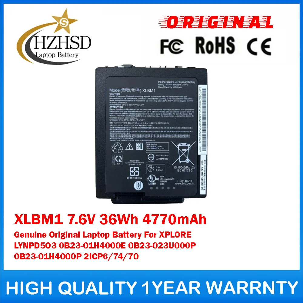 XLBM1 7.6V 36Wh 4770mAh Genuine Original Laptop Battery ForXPLORE LYNPD5O3 0B23-01H4000E 0B23-023U000P 0B23-01H4000P 2ICP6/74/70
XLBM1 7.6V 36Wh 4770mAh Genuine Original Laptop Battery ForXPLORE LYNPD5O3 0B23-01H4000E 0B23-023U000P 0B23-01H4000P 2ICP6/74/70