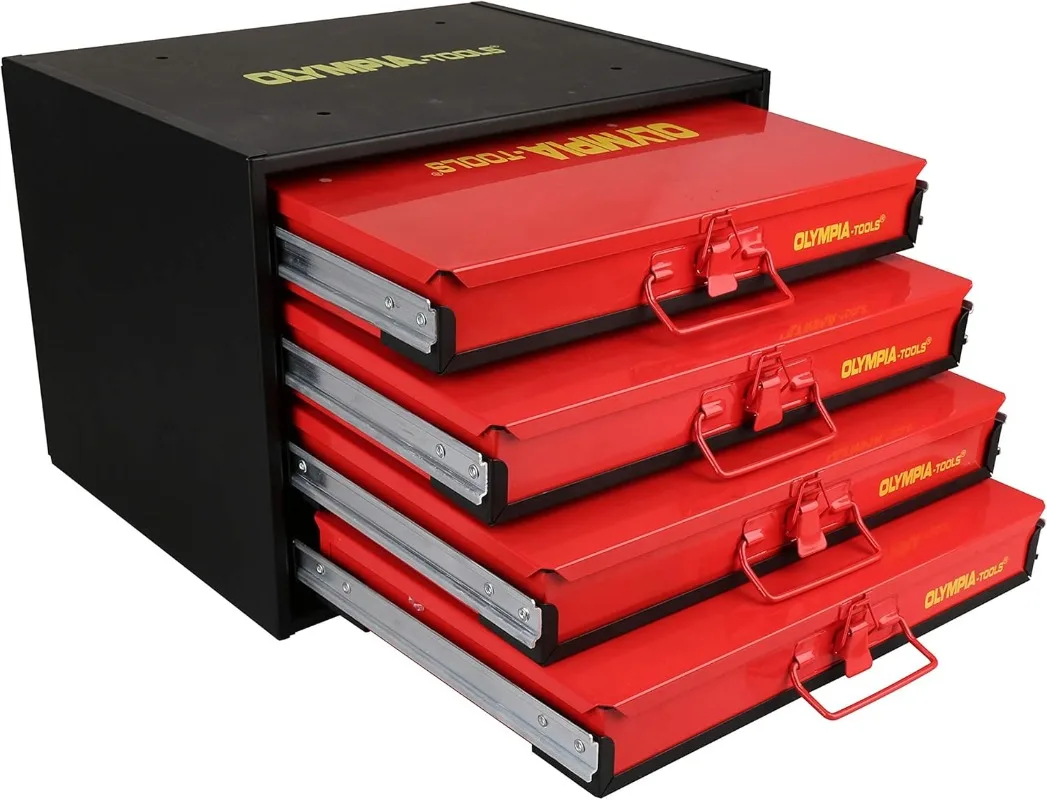 Olympia Tools 90-806 Органайзер для оборудования с 4 ящиками включает 2500 шт. мелкой фурнитуры, черный/красный
Olympia Tools 90-806 Органайзер для оборудования с 4 ящиками включает 2500 шт. мелкой фурнитуры, черный/красный
