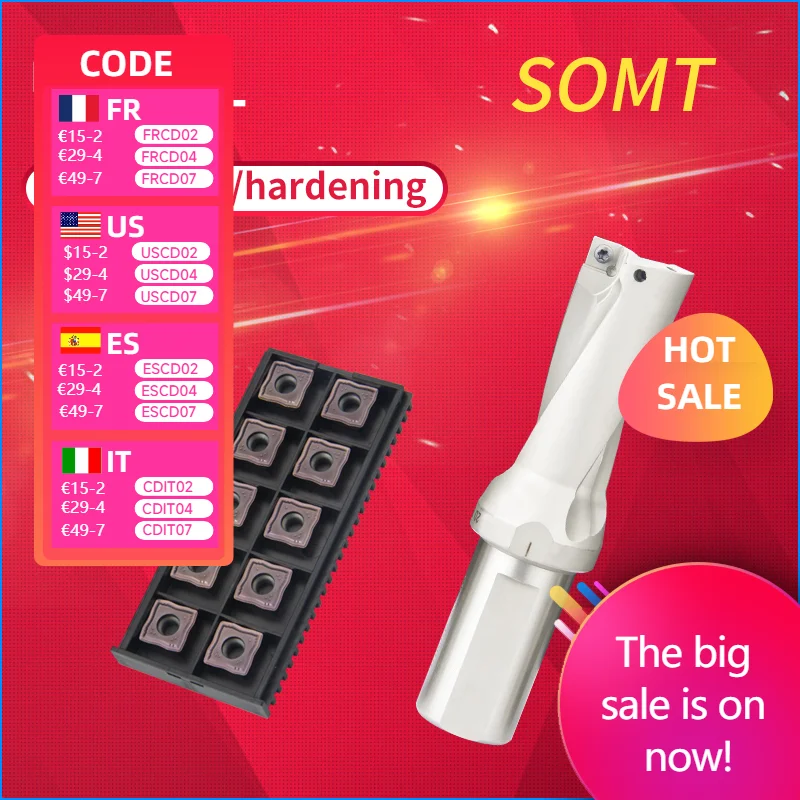 1PC C20-2D10-23SOMT04 C25-3D17-54SOMT06 C32-4D36-148SOMT11 CNC Lathe Tool Indexable U drill For SOMT Carbide Insert
1PC C20-2D10-23SOMT04 C25-3D17-54SOMT06 C32-4D36-148SOMT11 CNC Lathe Tool Indexable U drill For SOMT Carbide Insert