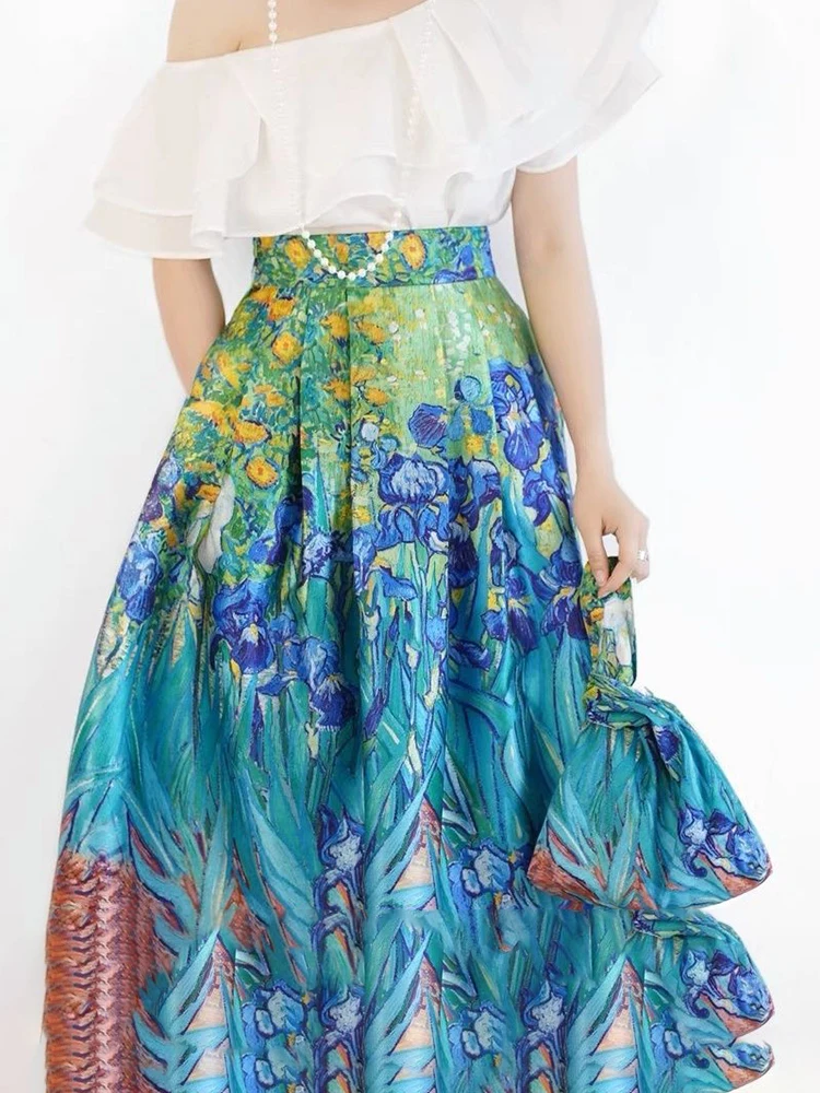 Lace patchwork white midi skirt for women, autumn and winter new high waist, super fairy A-line cake long skirt
Lace patchwork white midi skirt for women, autumn and winter new high waist, super fairy A-line cake long skirt