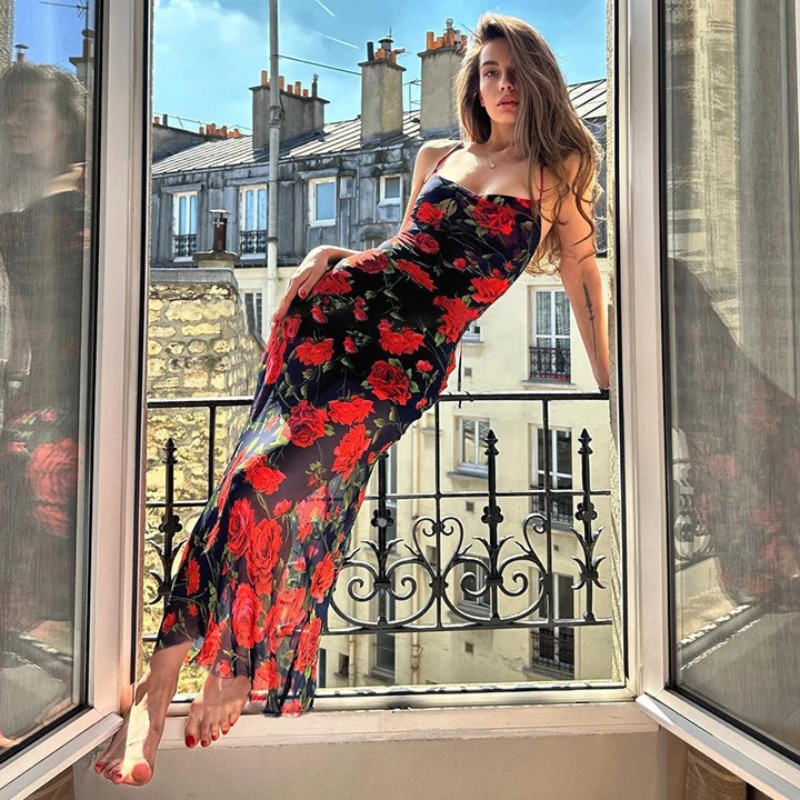 Tsiisd Women's Floral Backless Maxi Dress Spaghetti Strap Elegant Fashion Evening Party Wedding Dresses New Female Maxi Dress
Tsiisd Women's Floral Backless Maxi Dress Spaghetti Strap Elegant Fashion Evening Party Wedding Dresses New Female Maxi Dress