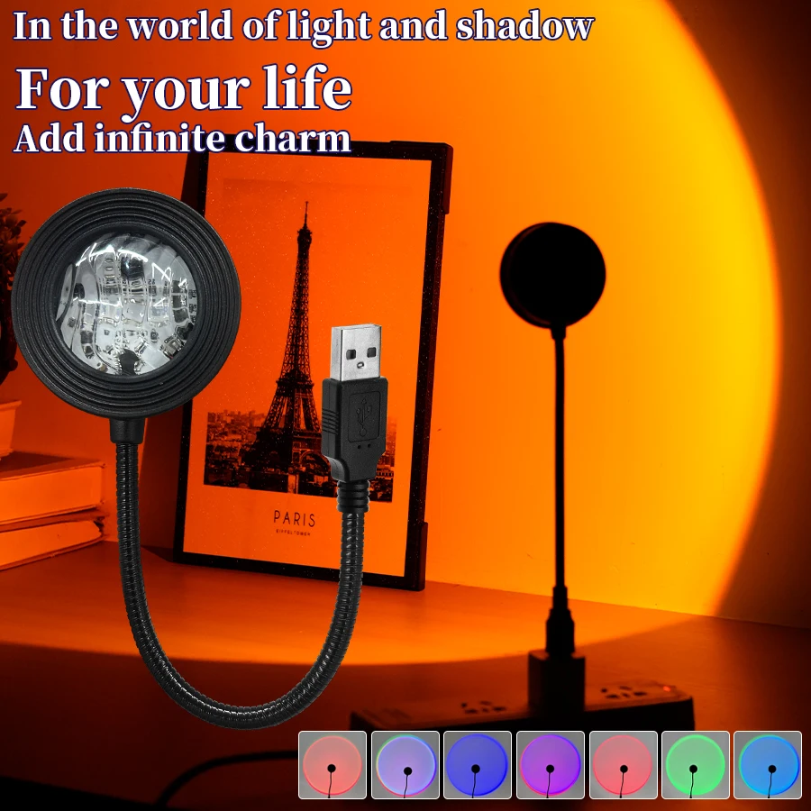 USB Projection Light 7 Color Sunset Light Party Decoration Light Bedroom Living Room Wall Photography Remote Control Optional
USB Projection Light 7 Color Sunset Light Party Decoration Light Bedroom Living Room Wall Photography Remote Control Optional