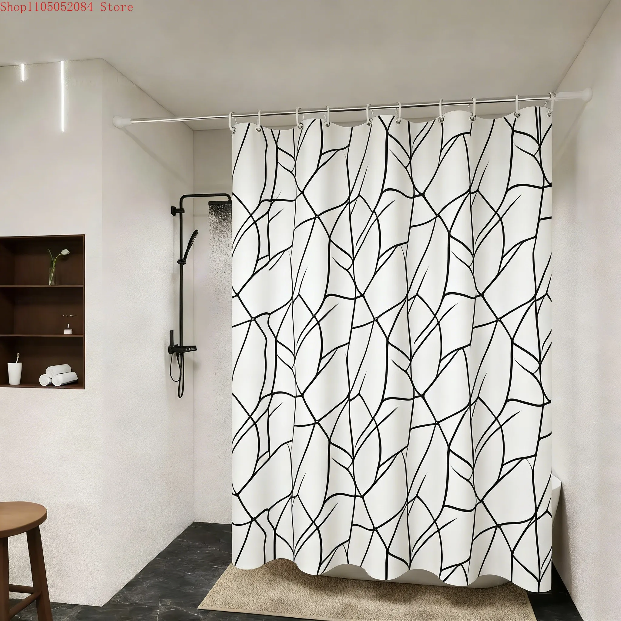 Modern Black Abstract Interwoven Line Art Waterproof Shower Curtain
Modern Black Abstract Interwoven Line Art Waterproof Shower Curtain