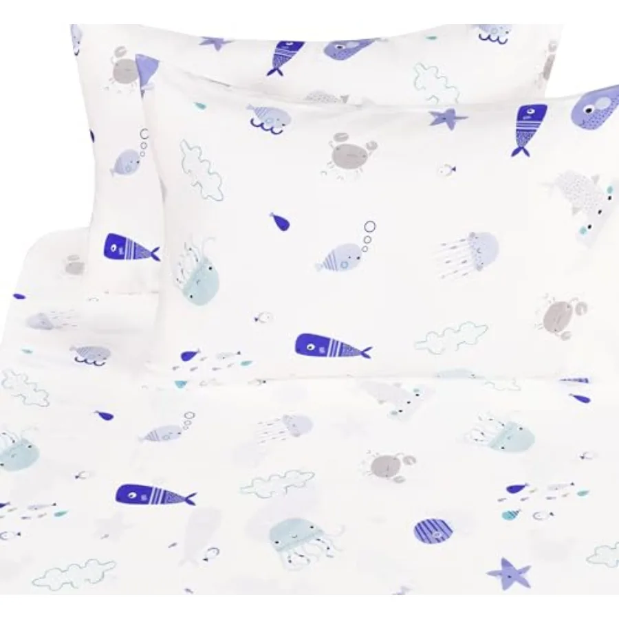 Sea Animal Fish Whale Underwater World Cute Cozy Fun Sheet Set for Girls 0% Cotton Flat Sheet + Fitted Sheet + Pillowcase Beddi
Sea Animal Fish Whale Underwater World Cute Cozy Fun Sheet Set for Girls 0% Cotton Flat Sheet + Fitted Sheet + Pillowcase Beddi