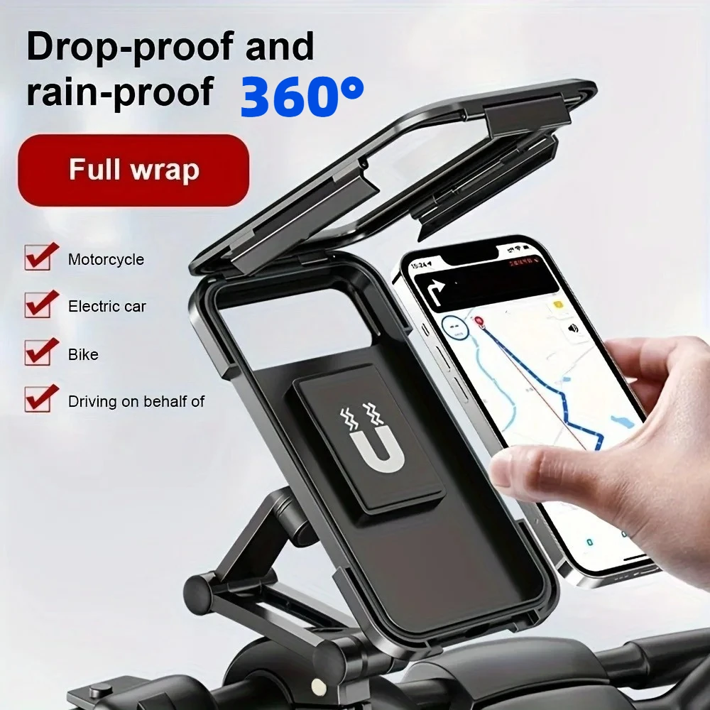 360° Rotatable Motorcycle Phone Holder Anti Waterproof Shock Bracket With Magnetic Base Bicycle Handlebar GPS Mount Safe Riding
360° Rotatable Motorcycle Phone Holder Anti Waterproof Shock Bracket With Magnetic Base Bicycle Handlebar GPS Mount Safe Riding