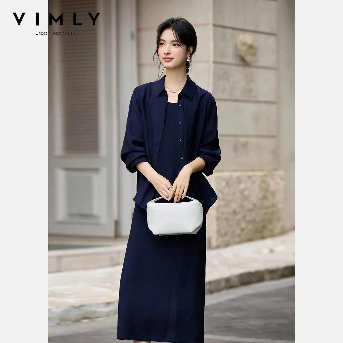 VIMLY повседневное женское платье, осень 2022, новые комплекты из двух предметов, однобортная рубашка с длинными рукавами, однотонное длинное платье-комбинация A3010
VIMLY повседневное женское платье, осень 2022, новые комплекты из двух предметов, однобортная рубашка с длинными рукавами, однотонное длинное платье-комбинация A3010