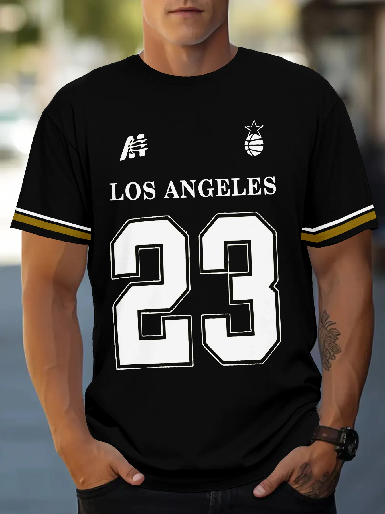 Basketball No. 23 Men's Basic 3D Short Sleeve T-Shirt Casual Cotton Comfortable Fit Tee in Solid Colors T Shirt for Man
Basketball No. 23 Men's Basic 3D Short Sleeve T-Shirt Casual Cotton Comfortable Fit Tee in Solid Colors T Shirt for Man