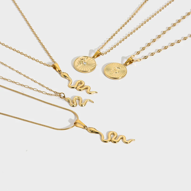 2023 Trendy Stainless Steel Stylish Snake Coin Pendant Necklace Gold Plated Chain Waterproof Exquisite Jewelry Women Gift
2023 Trendy Stainless Steel Stylish Snake Coin Pendant Necklace Gold Plated Chain Waterproof Exquisite Jewelry Women Gift