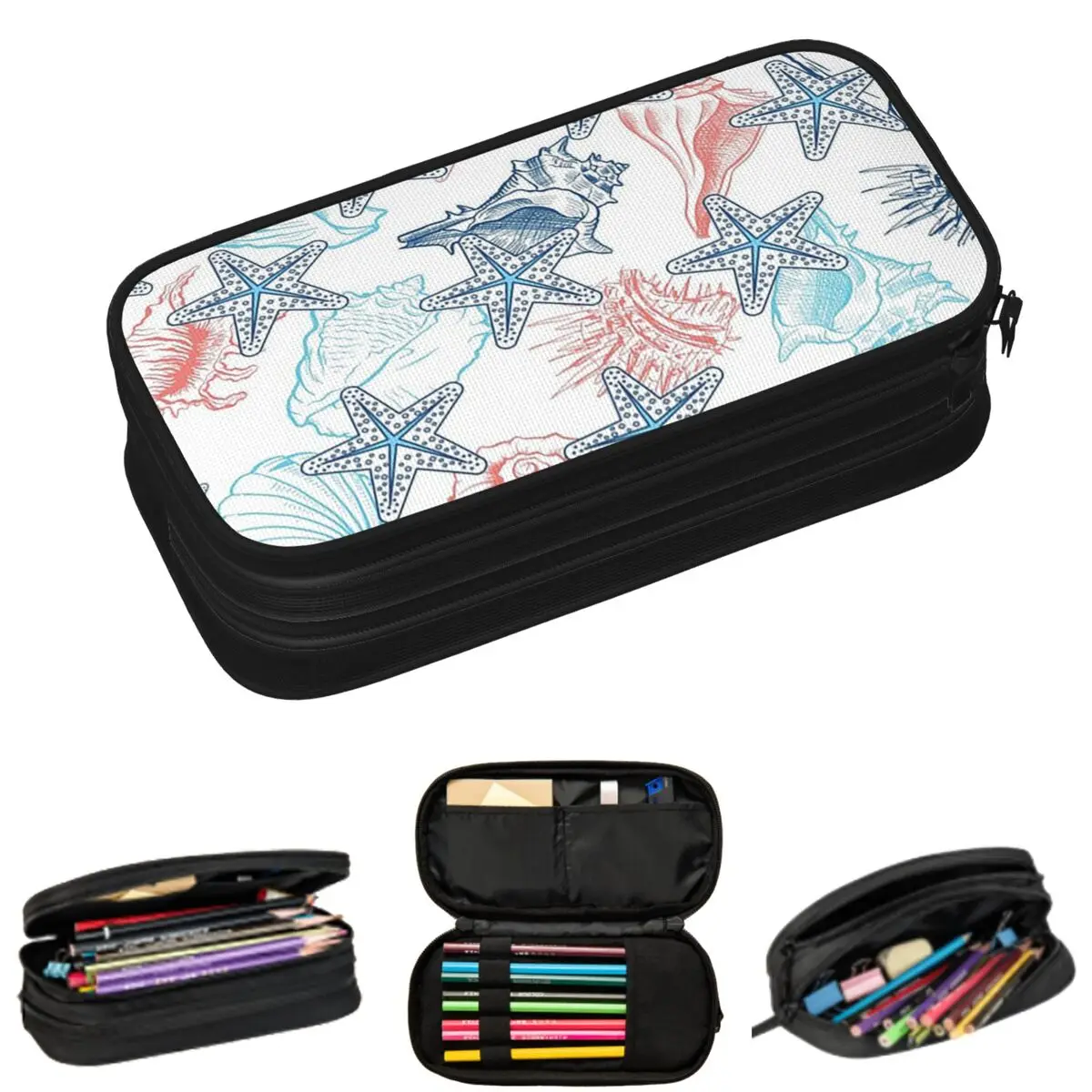 Marine Themed Shark Fish Crab And Starfish Pattern Pencil Cases for Student Gifts Pen Box Pencil Bag Large Capacity Pencil Pouch
Marine Themed Shark Fish Crab And Starfish Pattern Pencil Cases for Student Gifts Pen Box Pencil Bag Large Capacity Pencil Pouch
