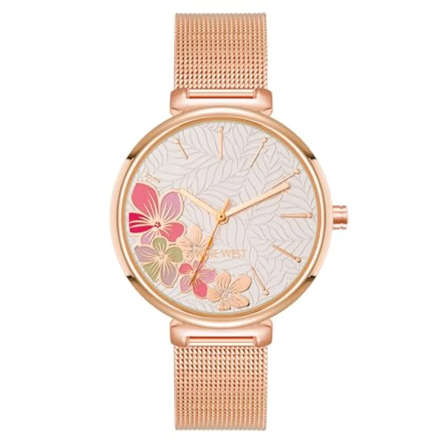 Women's Floral Dial Mesh Bracelet Watch
Women's Floral Dial Mesh Bracelet Watch