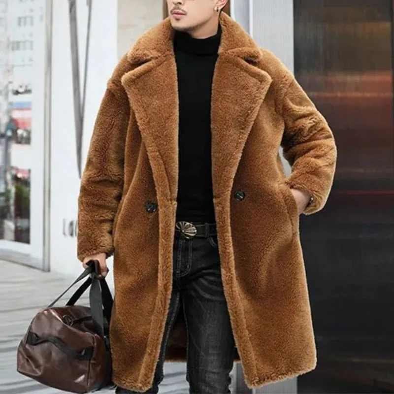 Winter Warm Men's Fur Men's One-piece Mid-length Cashmere New Long Coat Thickened Windbreaker Jacket
Winter Warm Men's Fur Men's One-piece Mid-length Cashmere New Long Coat Thickened Windbreaker Jacket