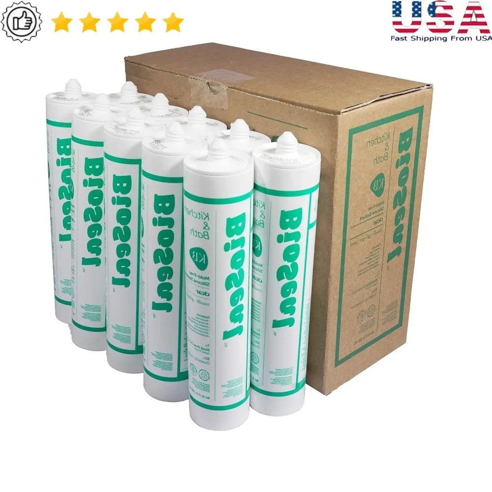 Clear 100% Silicone Sealant Caulk Waterproof Low Odor Kitchen Bath 10 oz Cartridge Pack of 10 Quick Drying Water Ready
Clear 100% Silicone Sealant Caulk Waterproof Low Odor Kitchen Bath 10 oz Cartridge Pack of 10 Quick Drying Water Ready