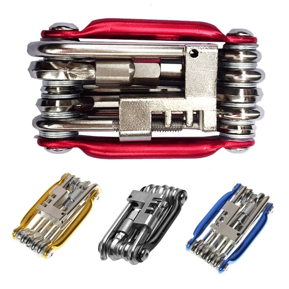 11 in 1 Bicycle Repair Tool Kit MTB Road Bike Wrench Screwdriver Chain Hex Spoke Multifunction Bicycle Repair Set Cycling Tool
11 in 1 Bicycle Repair Tool Kit MTB Road Bike Wrench Screwdriver Chain Hex Spoke Multifunction Bicycle Repair Set Cycling Tool