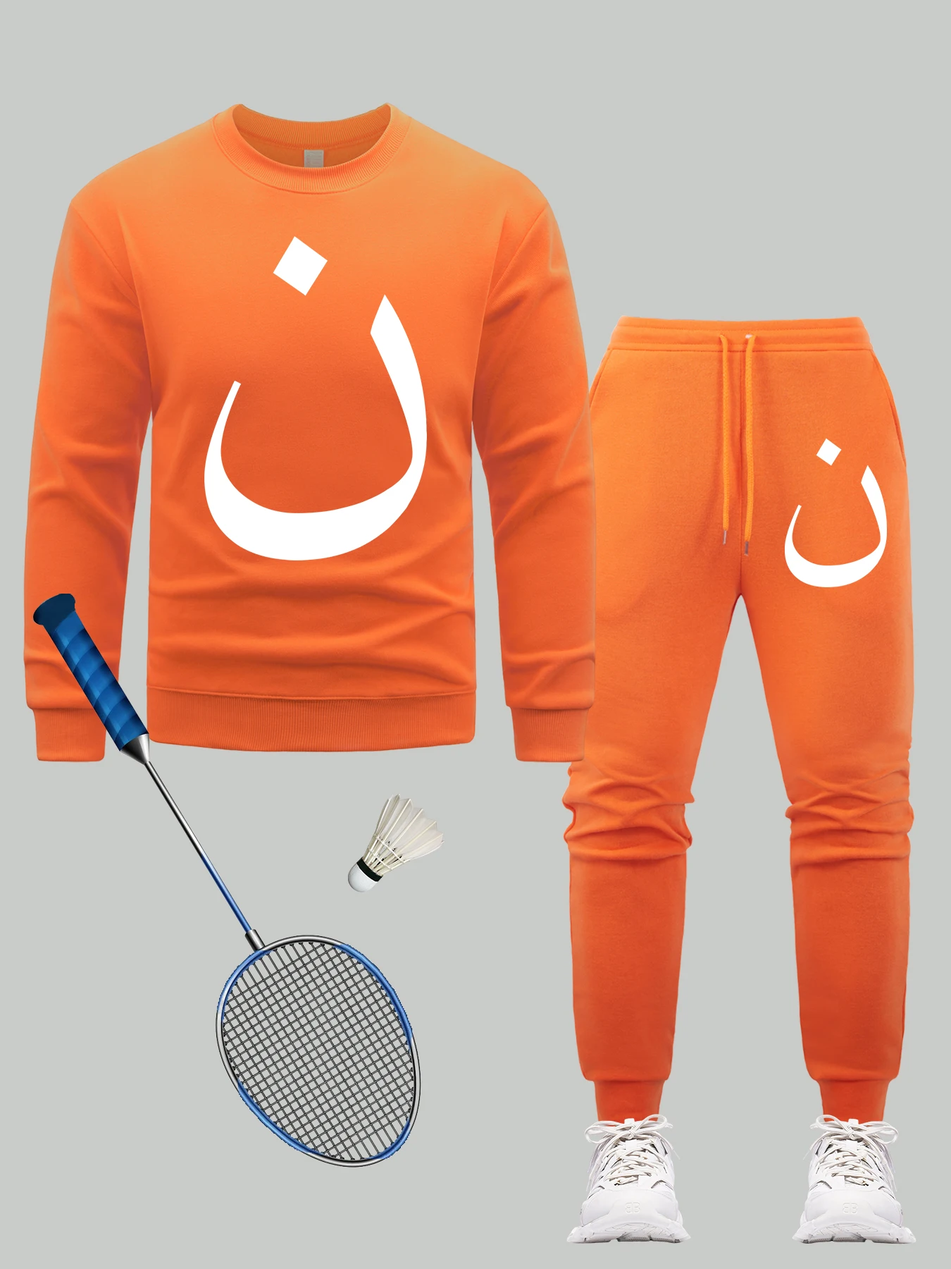 Arabic Creative Art Letter Print Sweatshirt Set Autumn Man Sweatpants Fleece Fashion Pullover Comfortable Casual Sportswear
Arabic Creative Art Letter Print Sweatshirt Set Autumn Man Sweatpants Fleece Fashion Pullover Comfortable Casual Sportswear