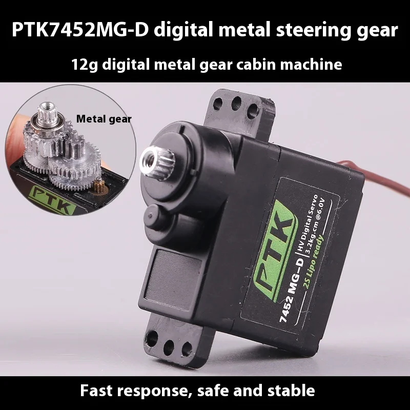 Ptk 7452mg-D 12 г цифровой сервопривод с металлическими зубами, размер 9 г, дистанционное управление, модель самолета с фиксированным крылом, серебряная ласточка 08maii
Ptk 7452mg-D 12 г цифровой сервопривод с металлическими зубами, размер 9 г, дистанционное управление, модель самолета с фиксированным крылом, серебряная ласточка 08maii