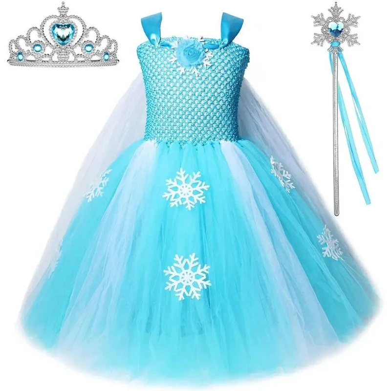 Snow Queen Elsa Long Dresses for Girls Snowflake Floor Outfit Princess Ball Gown Kids Halloween Christmas Costumes with Cloak
Snow Queen Elsa Long Dresses for Girls Snowflake Floor Outfit Princess Ball Gown Kids Halloween Christmas Costumes with Cloak