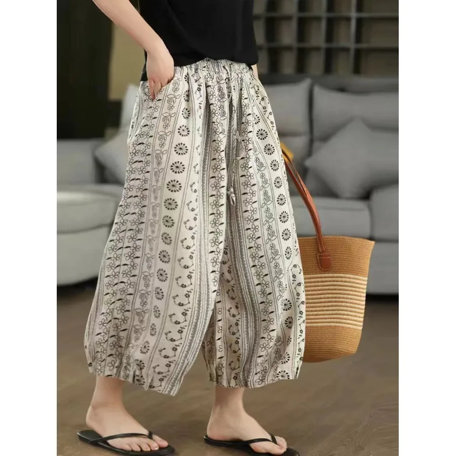 Retro Heavyweight Cotton Linen Lantern Pants Artistic Loose Elastic Waist Slimming Harlan Pants Nine Point Pants Casual Style
Retro Heavyweight Cotton Linen Lantern Pants Artistic Loose Elastic Waist Slimming Harlan Pants Nine Point Pants Casual Style
