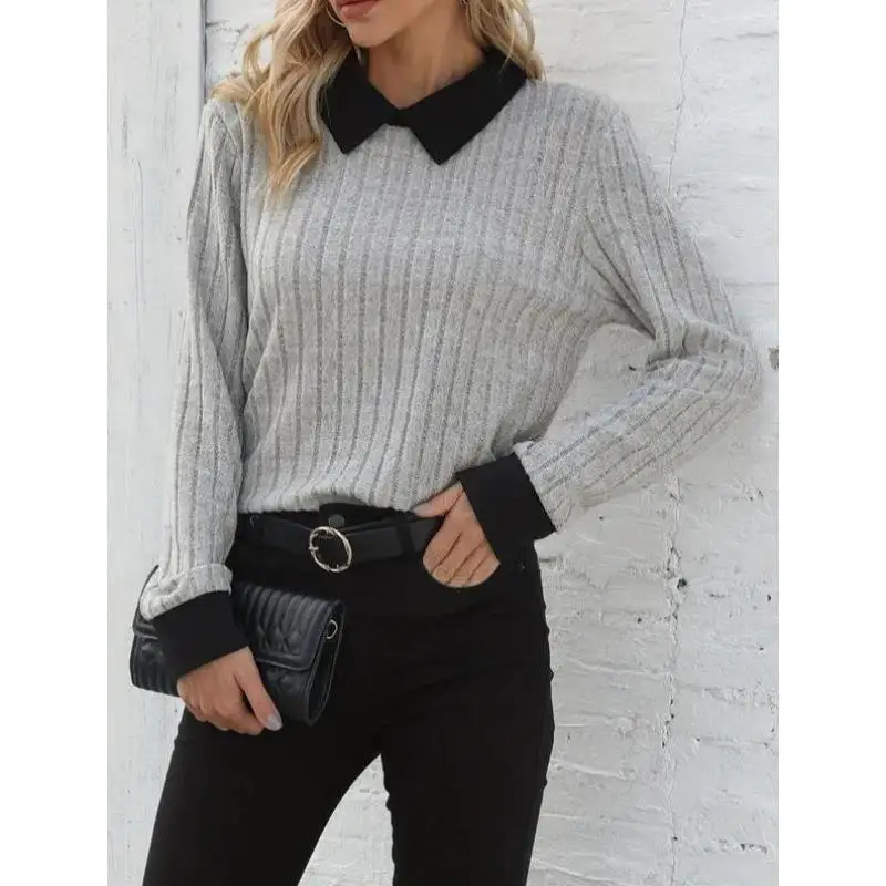 Повседневная длинная женская футболка цвета све, осенний сезонный воротник Ci Walk, подходящий вязаный свитер Coolmax Fiber
Повседневная длинная женская футболка цвета све, осенний сезонный воротник Ci Walk, подходящий вязаный свитер Coolmax Fiber