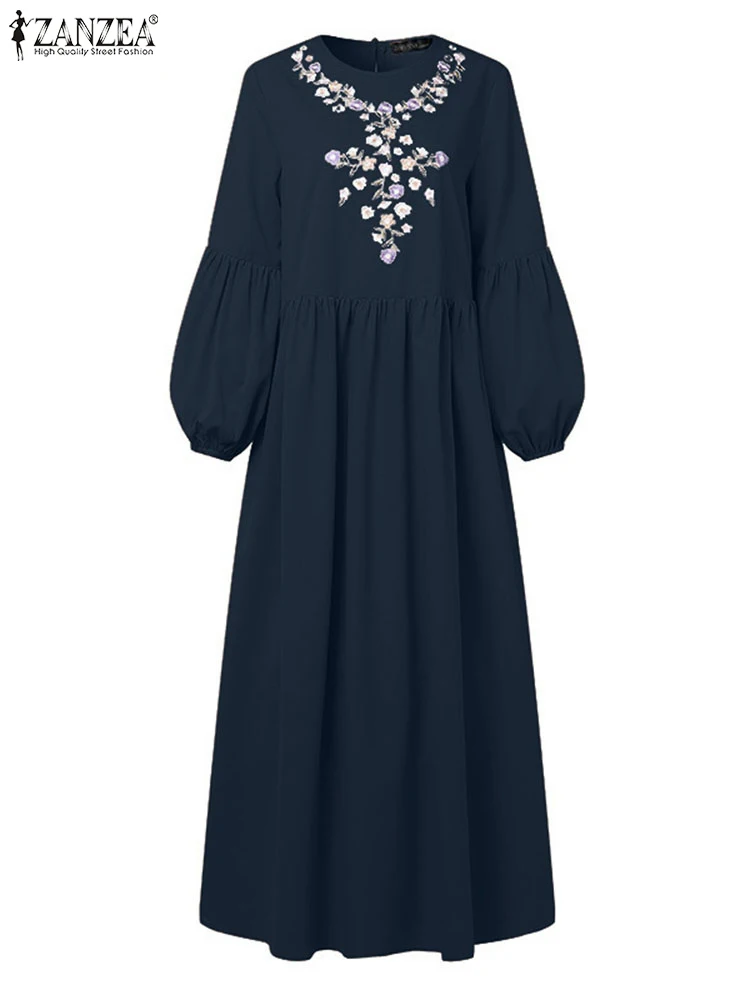 ZANZEA Womens Modest Abaya Robes Muslim Hijab O-Neck Lantern Long Sleeve Floral Embroidery Long Dresses Islamic Loose Eid Dress
ZANZEA Womens Modest Abaya Robes Muslim Hijab O-Neck Lantern Long Sleeve Floral Embroidery Long Dresses Islamic Loose Eid Dress