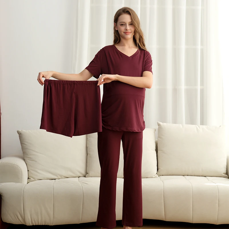 Postpartum Women Nursing Clothes Set Maternity Feeding Pajamas Sets 3 Piece Maternity Lactation Home Wear Tops+Shorts+Long Pants
Postpartum Women Nursing Clothes Set Maternity Feeding Pajamas Sets 3 Piece Maternity Lactation Home Wear Tops+Shorts+Long Pants