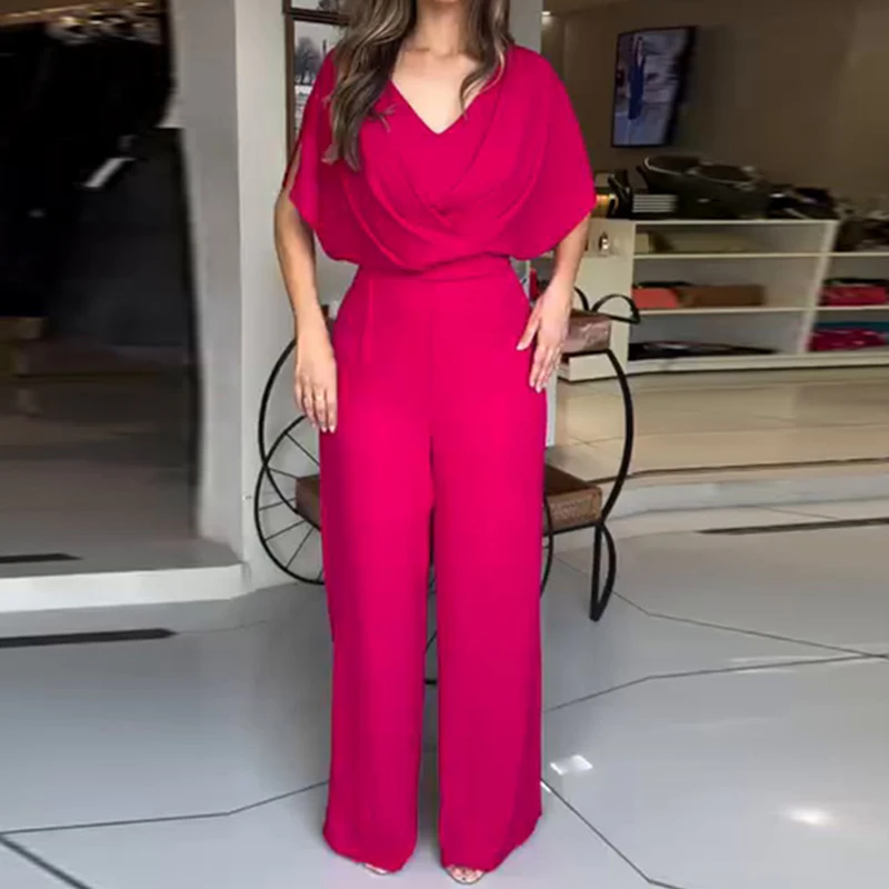 Fashion V Neck Pleat High Waisted Jumpsuits Sexy Slim Solid Hollow Sleeve Wide Leg Playsuit Overalls Women Casual Pocket Rompers
Fashion V Neck Pleat High Waisted Jumpsuits Sexy Slim Solid Hollow Sleeve Wide Leg Playsuit Overalls Women Casual Pocket Rompers