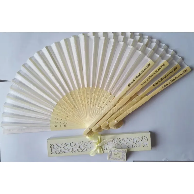50pcs/lot Customize Personalized Bride & Groom's Name & Date Silk Folding Hand Fan Laser Cut Gift Box Wedding Baby Shower Gifts
50pcs/lot Customize Personalized Bride & Groom's Name & Date Silk Folding Hand Fan Laser Cut Gift Box Wedding Baby Shower Gifts
