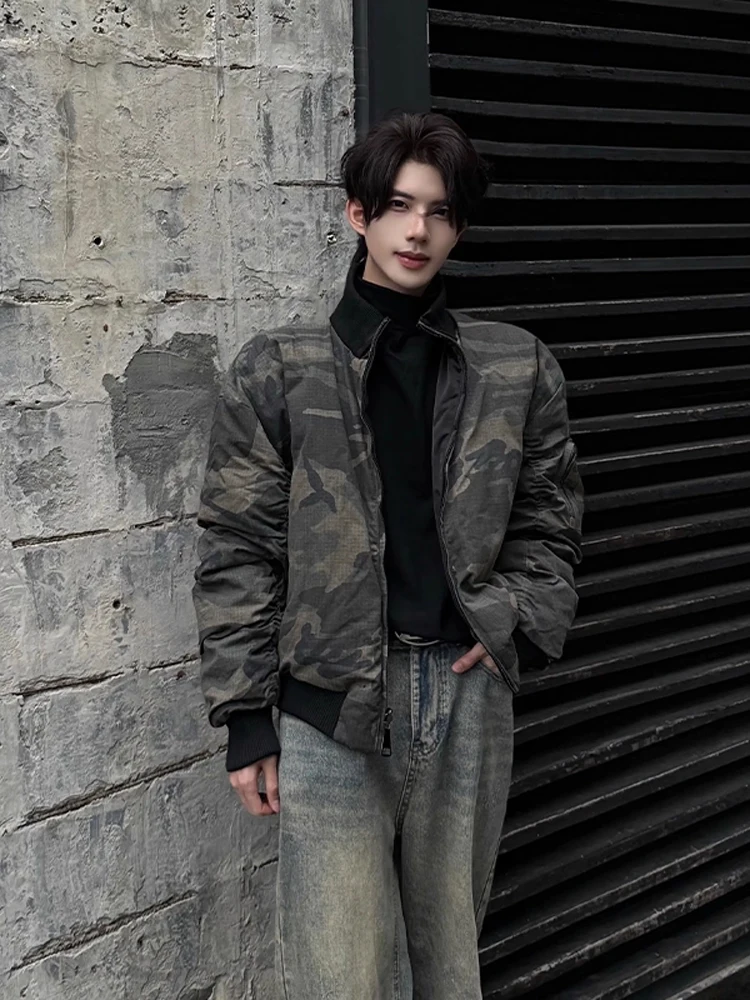 American Retro Camouflage Double-Sided Wear Cotton Jaet Men Winter Bomber Baseball Outfit Stand Collar oulder-Length Coat
American Retro Camouflage Double-Sided Wear Cotton Jaet Men Winter Bomber Baseball Outfit Stand Collar oulder-Length Coat