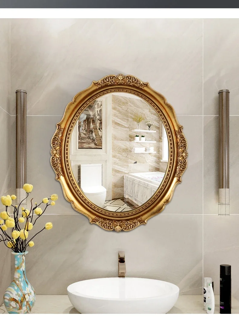 yj21 American retro bathroom carved oval bathroom wall-mounted mirror entrance wall art decorative mirror
yj21 American retro bathroom carved oval bathroom wall-mounted mirror entrance wall art decorative mirror