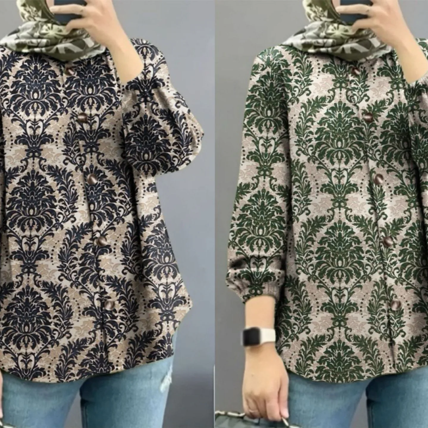 Malay 2025 New Women's Muslim Floral Shirt with Fashionable Bubble Sleeves Robe Abaya Ramadan Dubai Luxury Islam Elegant
Malay 2025 New Women's Muslim Floral Shirt with Fashionable Bubble Sleeves Robe Abaya Ramadan Dubai Luxury Islam Elegant