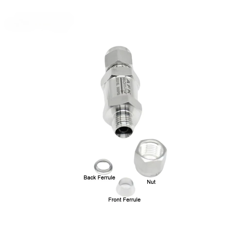 SS316L High Pressure Check Valve for Gas Media 3000/6000 PSI 1/8' to 1/2' & 6-12mm Double Ferrule for Lab/Instrumentation
SS316L High Pressure Check Valve for Gas Media 3000/6000 PSI 1/8' to 1/2' & 6-12mm Double Ferrule for Lab/Instrumentation