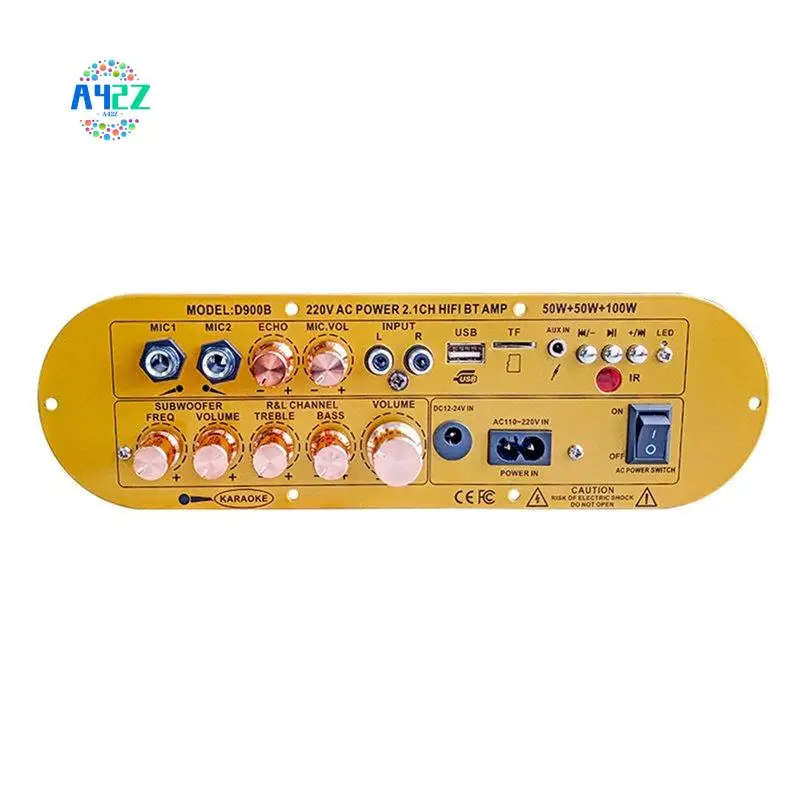 A42Z-D900B Audio Amplifier Board Channel 2.1 Bluetooth5.0 USB Reverb Adjustment 50W+50W+100W Power Amplifier Board EU PLUG
A42Z-D900B Audio Amplifier Board Channel 2.1 Bluetooth5.0 USB Reverb Adjustment 50W+50W+100W Power Amplifier Board EU PLUG