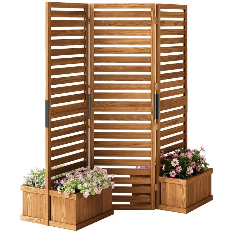 62.5" x 19" x 66" Wood Panel Trellis w/ 4 Planter Box Raised Bed for Garden Natural Wood
62.5" x 19" x 66" Wood Panel Trellis w/ 4 Planter Box Raised Bed for Garden Natural Wood