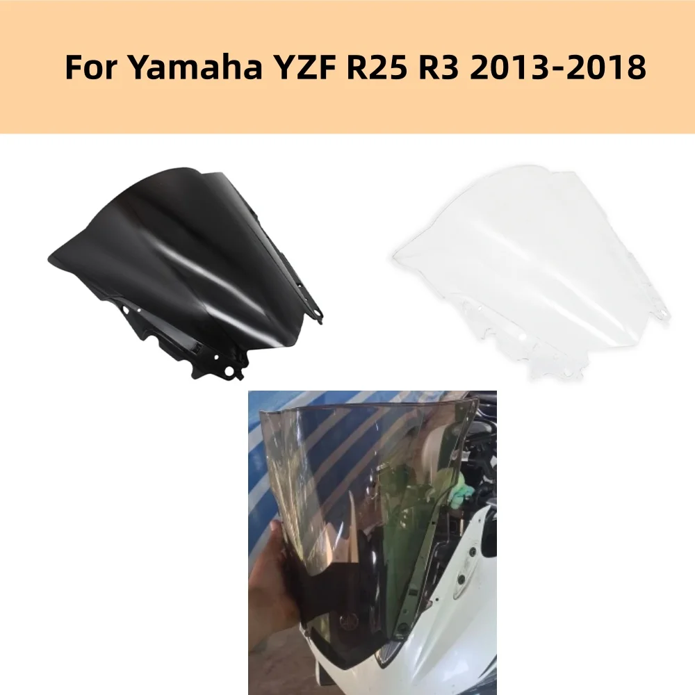 R25 R3 Motorcycle Windshield WindScreen Screen Shield Fairing Accessories Protector For Yamaha YZF R25 R3 2013-2018 YZF R 25 R 3