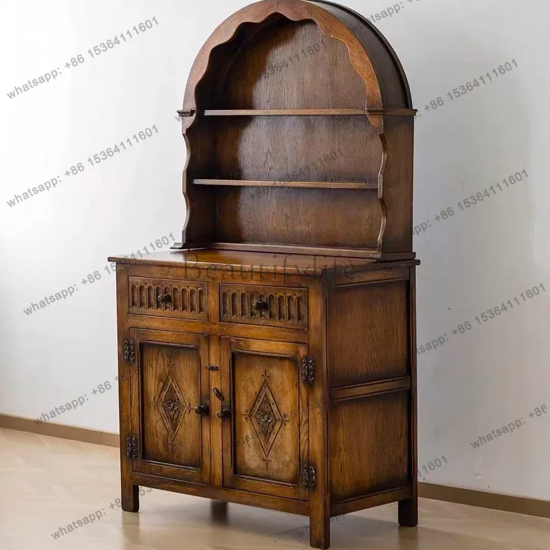 French retro old solid wood dining side cabinet in antique antique carved display cabinet
French retro old solid wood dining side cabinet in antique antique carved display cabinet