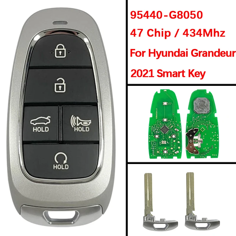 CN020255 Aftermarket 5 Button Remote Control Remote Keyless Key 47 Chip 433Mhz FCC 95440-G8050 For Hyundai Grandeur 2021
CN020255 Aftermarket 5 Button Remote Control Remote Keyless Key 47 Chip 433Mhz FCC 95440-G8050 For Hyundai Grandeur 2021