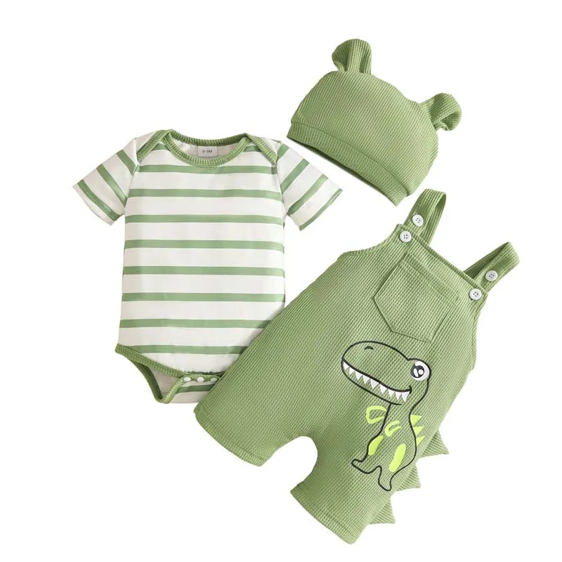 0-18 Months Baby Boy Clothing 3Piece Outfits Summer Short Sleeve Stripes Bodysuits+Dinosaur Suspenders+Hats Newborn Set
0-18 Months Baby Boy Clothing 3Piece Outfits Summer Short Sleeve Stripes Bodysuits+Dinosaur Suspenders+Hats Newborn Set
