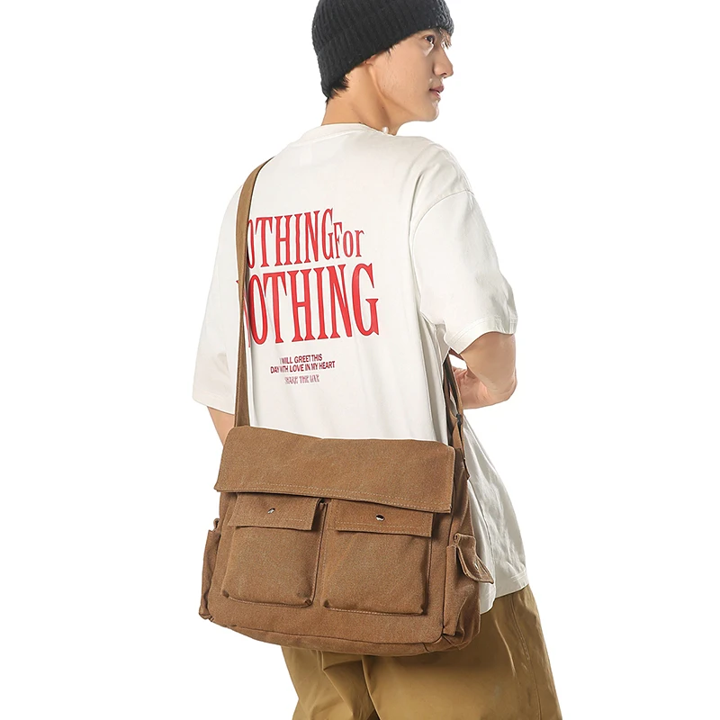 Large Capacity Canvas Women's Bag Unisex Shoulder Bag Vintage Eco Bag Korean Messenger Bag Y2K Designer Handbags Multi Pockets 
Large Capacity Canvas Women's Bag Unisex Shoulder Bag Vintage Eco Bag Korean Messenger Bag Y2K Designer Handbags Multi Pockets