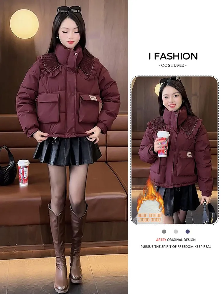 Korean Sle Commuter Thiened Fce Zipper Cotton Jaet Women's ort down Cotton Coat Winter Warm Casual Outerwear
Korean Sle Commuter Thiened Fce Zipper Cotton Jaet Women's ort down Cotton Coat Winter Warm Casual Outerwear