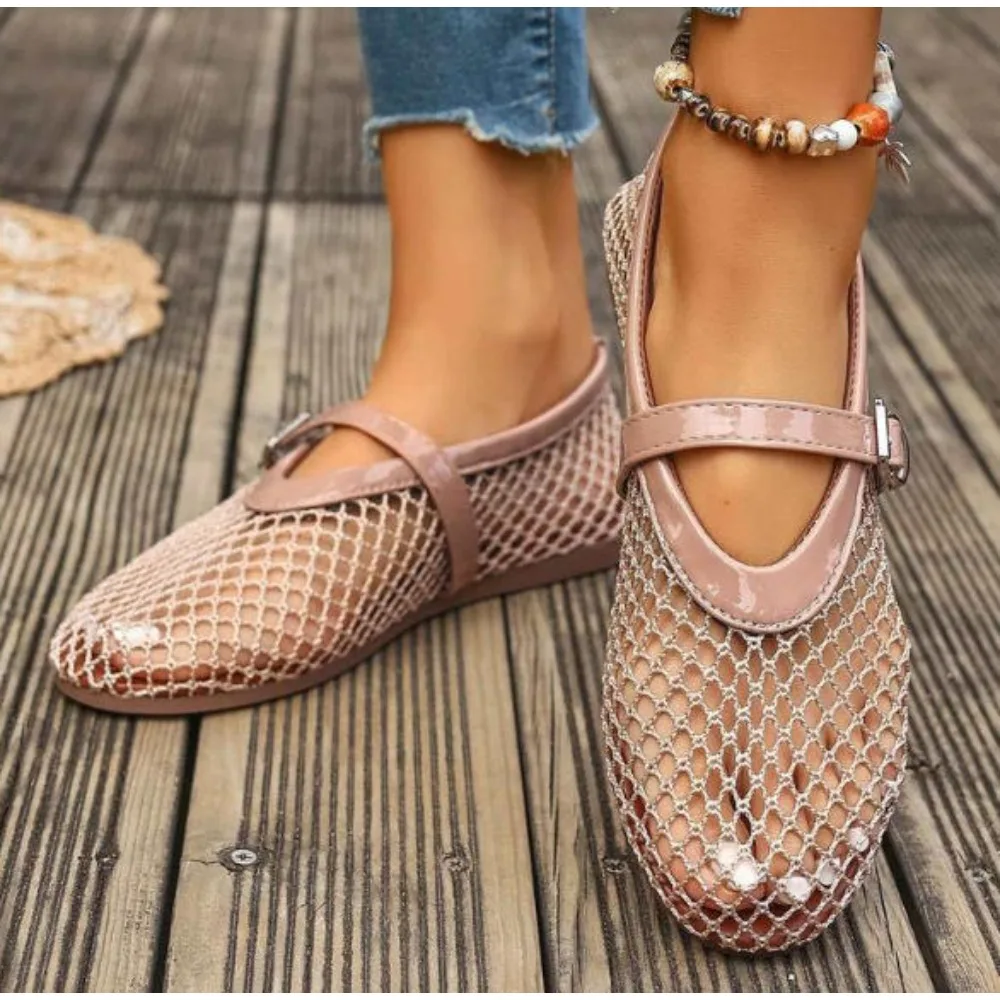 Breathable Mesh Black Ballet Shoes Female Spring Summer Fashion Flats Soft Sole Round Toe Girls Daily Walking Street Sandals
Breathable Mesh Black Ballet Shoes Female Spring Summer Fashion Flats Soft Sole Round Toe Girls Daily Walking Street Sandals