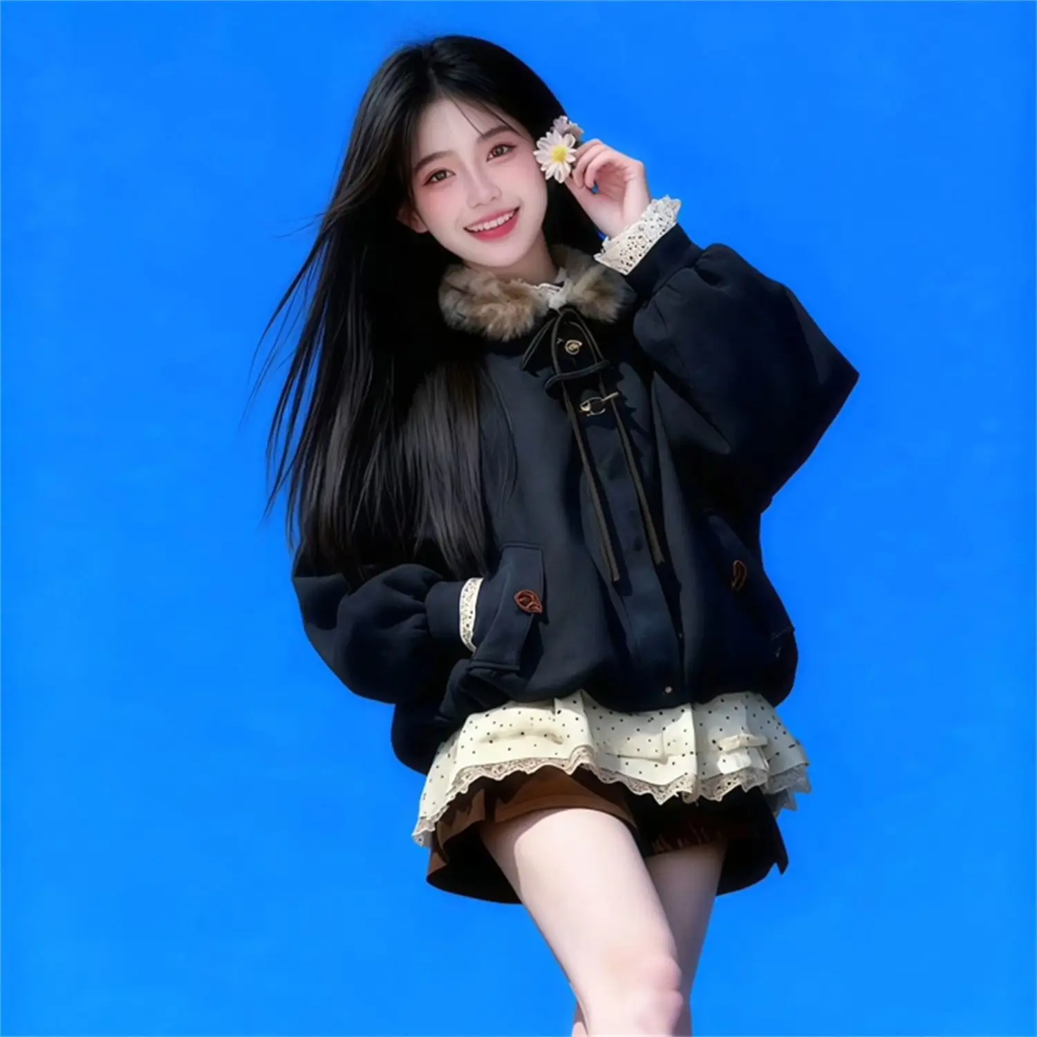 Japan Maillard Brown Cotton Bud Detachable Fur Collar Warm Jacket For Women + Lace Shirt Two-Piece Set
Japan Maillard Brown Cotton Bud Detachable Fur Collar Warm Jacket For Women + Lace Shirt Two-Piece Set