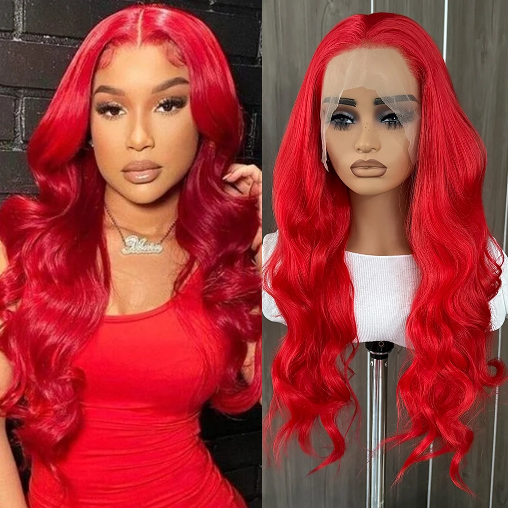 Hot Red Lace Wig 13x4 Long Body Wave Synthetic Lace Front Wig for Women Glueless Natural Hairline Daily Wear Wigs Frontal Lace
Hot Red Lace Wig 13x4 Long Body Wave Synthetic Lace Front Wig for Women Glueless Natural Hairline Daily Wear Wigs Frontal Lace