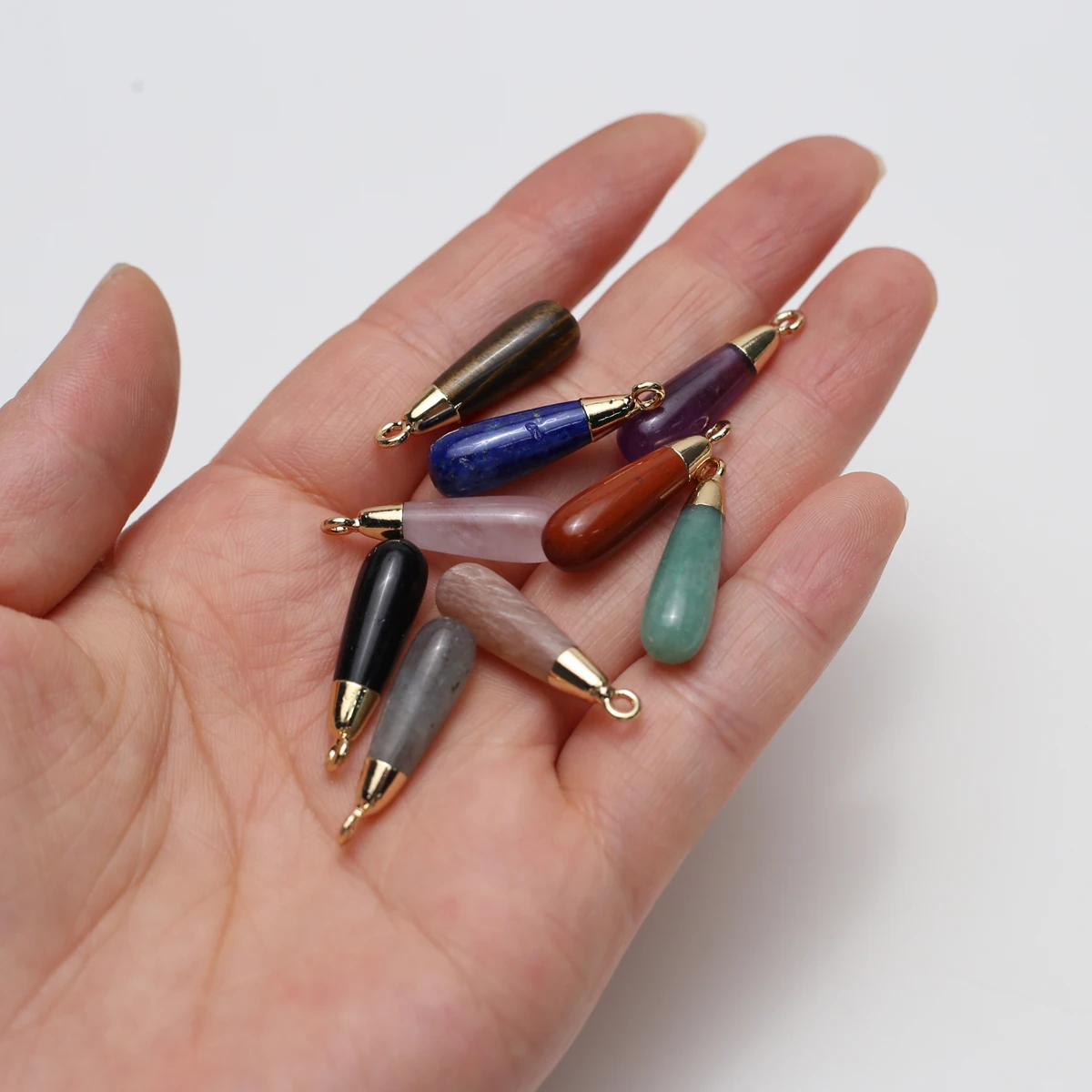 5pcs/set 7x26mm Teardrop-Shaped Pendant Natural Stone Crystal Opal Charms for Jewelry Making DIY Necklace Bracelet Accessories
5pcs/set 7x26mm Teardrop-Shaped Pendant Natural Stone Crystal Opal Charms for Jewelry Making DIY Necklace Bracelet Accessories
